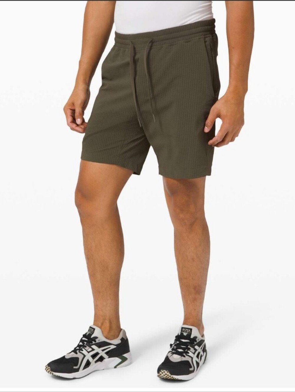 Lululemon Bowline Short 8"* Seersucker Dark Olive Mens Small